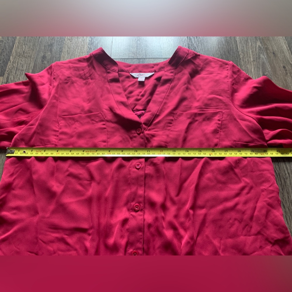 🇨🇦 Candie’s Button Down Long Sleeve Top and Lace Back - XL - Picture 9 of 13